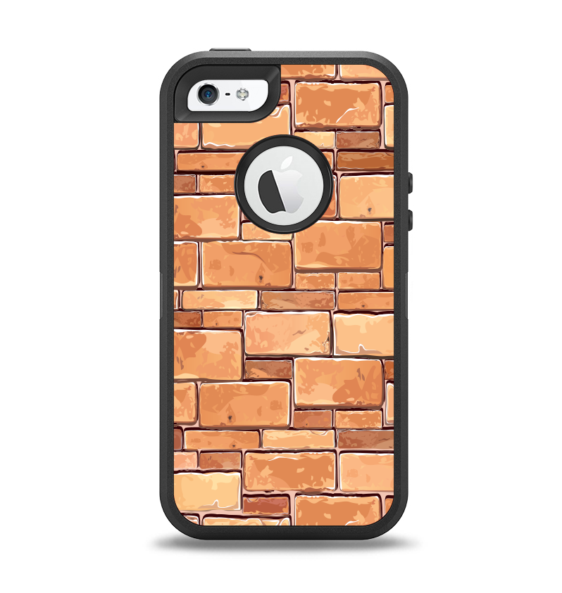 The Vector Brick Wall Slabs Apple iPhone 5-5s Otterbox Defender Case Skin Set