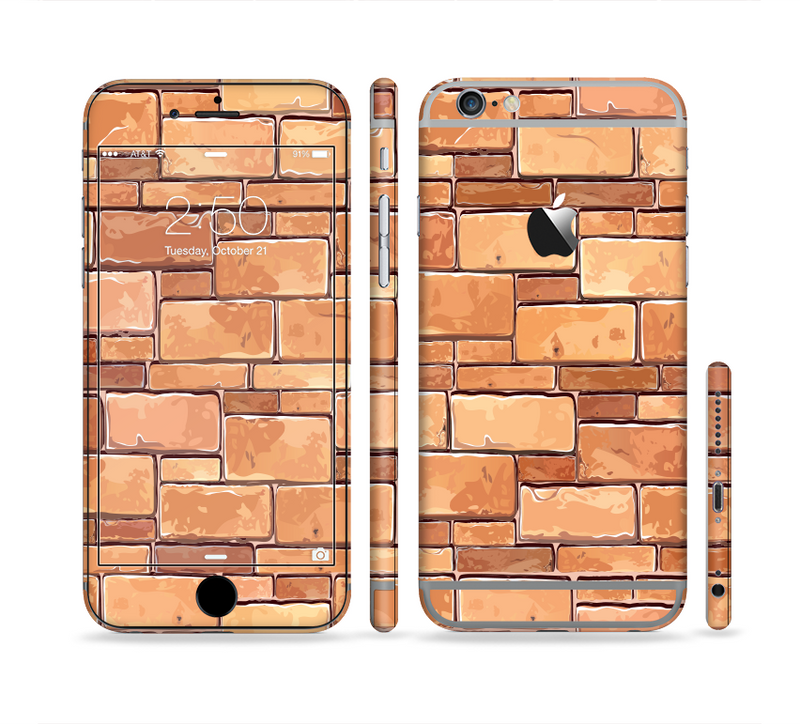The Vector Brick Wall Slabs Sectioned Skin Series for the Apple iPhone 6/6s