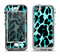 The Vector Hot Turquoise Cheetah Print Apple iPhone 5-5s LifeProof Nuud Case Skin Set