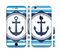 The Vector Navy Anchor with Blue Stripes Sectioned Skin Series for the Apple iPhone 6/6s