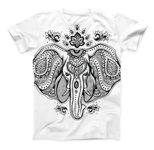 The Vector Sacred Elephant ink-Fuzed Unisex All Over Full-Printed Fitted Tee Shirt