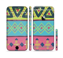 The Vector Sketched Yellow-Teal-Pink Aztec Pattern Sectioned Skin Series for the Apple iPhone 6/6s Plus