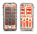 The Vector Tan and Red London Apple iPhone 5-5s LifeProof Nuud Case Skin Set