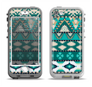 The Vector Teal & Green Aztec Pattern  Apple iPhone 5-5s LifeProof Nuud Case Skin Set