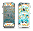 The Vector Teal & Green Snake Aztec Pattern Apple iPhone 5-5s LifeProof Fre Case Skin Set