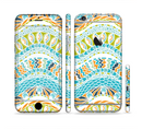 The Vector Teal & Green Snake Aztec Pattern Sectioned Skin Series for the Apple iPhone 6/6s