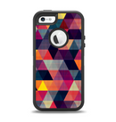 The Vector Triangular Coral & Purple Pattern Apple iPhone 5-5s Otterbox Defender Case Skin Set