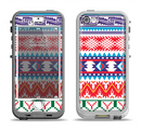 The Vector White-Blue-Red Aztec Pattern Apple iPhone 5-5s LifeProof Nuud Case Skin Set