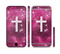 The Vector White Cross v2 over Glowing Pink Nebula Sectioned Skin Series for the Apple iPhone 6/6s Plus