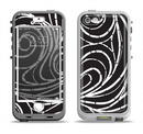 The Vector White and Black Segmented Swirls Apple iPhone 5-5s LifeProof Nuud Case Skin Set