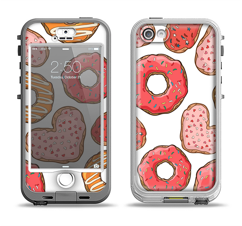 The Vectored Love Treats Apple iPhone 5-5s LifeProof Nuud Case Skin Set