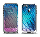 The Vibrant Blue and Pink Neon Interlock Pattern Apple iPhone 5-5s LifeProof Fre Case Skin Set