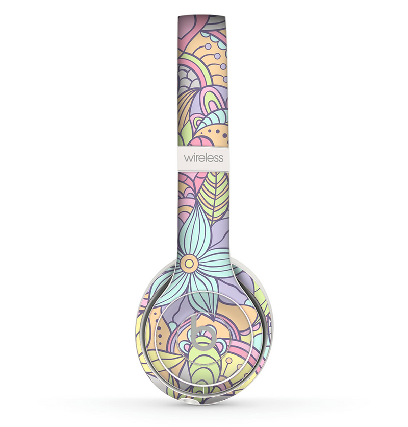 The Vibrant Color Floral Pattern Skin Set for the Beats by Dre Solo 2 Wireless Headphones