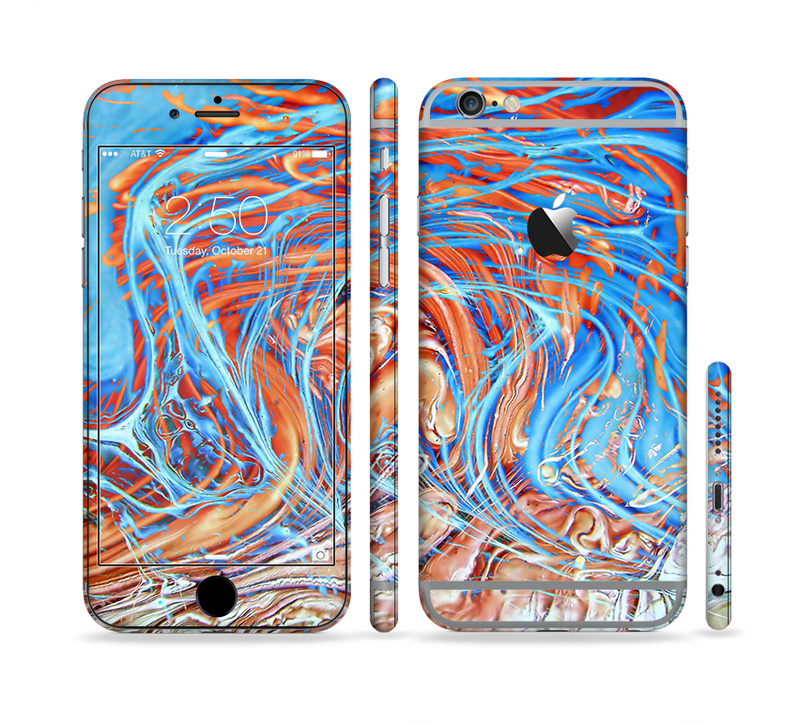 The Vibrant Color Oil Swirls Sectioned Skin Series for the Apple iPhone 6/6s