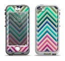 The Vibrant Colored Chevron Layered V4 Apple iPhone 5-5s LifeProof Nuud Case Skin Set