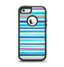 The Vibrant Colored Stripes Pattern V3 Apple iPhone 5-5s Otterbox Defender Case Skin Set