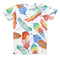 The Vibrant Colorful Brushed Feathers ink-Fuzed Unisex All Over Full-Printed Fitted Tee Shirt