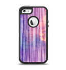 The Vibrant Fading Purple Fabric Streaks Apple iPhone 5-5s Otterbox Defender Case Skin Set