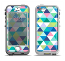 The Vibrant Fun Colored Triangular Pattern Apple iPhone 5-5s LifeProof Nuud Case Skin Set