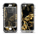 The Vibrant Gold Butterfly Outline Apple iPhone 5-5s LifeProof Nuud Case Skin Set