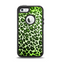 The Vibrant Green Leopard Print Apple iPhone 5-5s Otterbox Defender Case Skin Set
