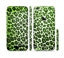 The Vibrant Green Leopard Print Sectioned Skin Series for the Apple iPhone 6/6s