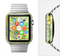 The Vibrant Green Outlined Floral Full-Body Skin Set for the Apple Watch