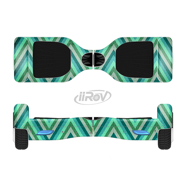 The Vibrant Green Sharp Chevron Pattern Full-Body Skin Set for the Smart Drifting SuperCharged iiRov HoverBoard