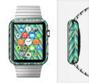 The Vibrant Green Sharp Chevron Pattern Full-Body Skin Set for the Apple Watch