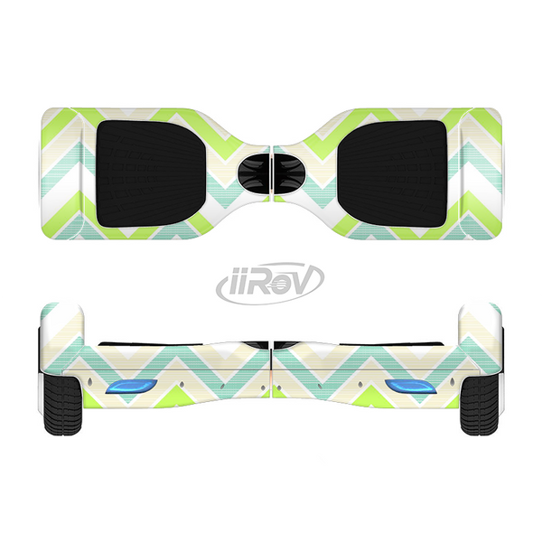 The Vibrant Green Vintage Chevron Pattern Full-Body Skin Set for the Smart Drifting SuperCharged iiRov HoverBoard