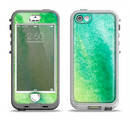 The Vibrant Green Watercolor Panel Apple iPhone 5-5s LifeProof Nuud Case Skin Set