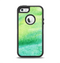 The Vibrant Green Watercolor Panel Apple iPhone 5-5s Otterbox Defender Case Skin Set