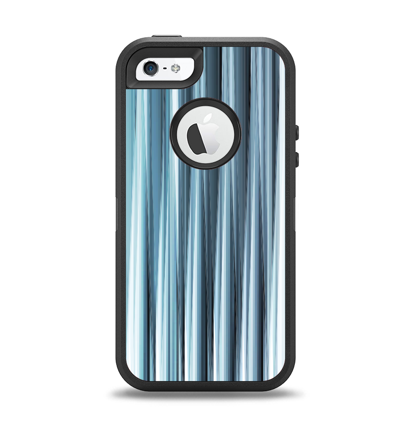 The Vibrant Light Blue Strands Apple iPhone 5-5s Otterbox Defender Case Skin Set