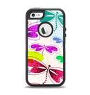The Vibrant Neon Vector Butterflies Apple iPhone 5-5s Otterbox Defender Case Skin Set