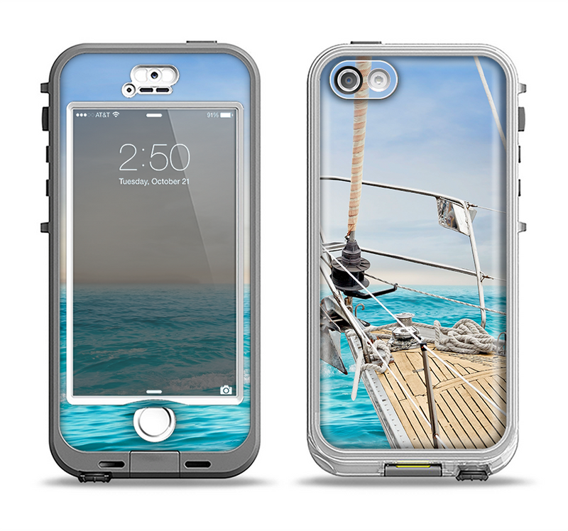 The Vibrant Ocean View From Ship Apple iPhone 5-5s LifeProof Nuud Case Skin Set