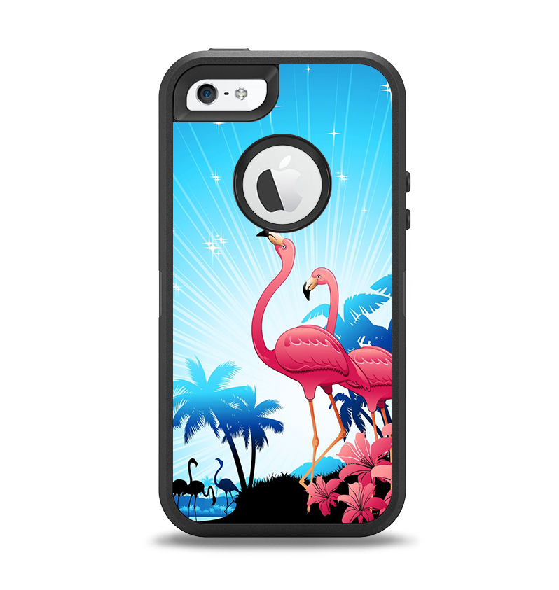 The Vibrant Pelican Scenery Apple iPhone 5-5s Otterbox Defender Case Skin Set