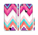 The Vibrant Pink & Blue Chevron Pattern Sectioned Skin Series for the Apple iPhone 6/6s