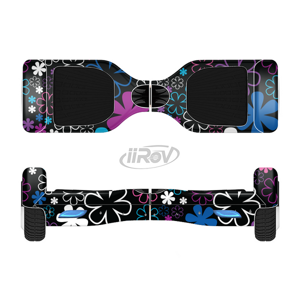 The Vibrant Pink & Blue Vector Floral Full-Body Skin Set for the Smart Drifting SuperCharged iiRov HoverBoard