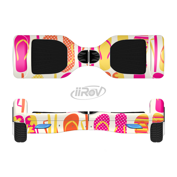 The Vibrant Pink & Yellow Flip-Flop Vector Full-Body Skin Set for the Smart Drifting SuperCharged iiRov HoverBoard