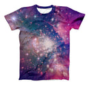 The Vibrant Sparkly Pink Space ink-Fuzed Unisex All Over Full-Printed Fitted Tee Shirt