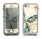 The Vibrant Tan & Blue Butterfly Outline Apple iPhone 5-5s LifeProof Nuud Case Skin Set