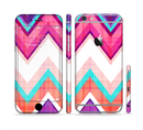 The Vibrant Teal & Colored Chevron Pattern V1 Sectioned Skin Series for the Apple iPhone 6/6s