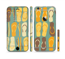 The Vinatge Blue & Yellow Flip-Flops Sectioned Skin Series for the Apple iPhone 6/6s Plus