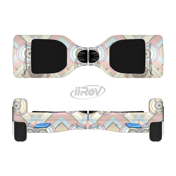 The Vintage Abstract Owl Tan Pattern Full-Body Skin Set for the Smart Drifting SuperCharged iiRov HoverBoard