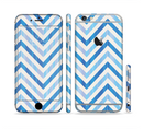 The Vintage Blue Striped Chevron Pattern V4 Sectioned Skin Series for the Apple iPhone 6/6s Plus