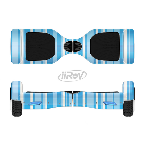 The Vintage Blue Striped Pattern V4 Full-Body Skin Set for the Smart Drifting SuperCharged iiRov HoverBoard