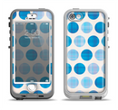 The Vintage Blue Striped Polka Dot Pattern V4 Apple iPhone 5-5s LifeProof Nuud Case Skin Set