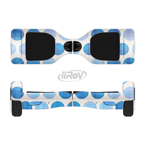The Vintage Blue Striped Polka Dot Pattern V4 Full-Body Skin Set for the Smart Drifting SuperCharged iiRov HoverBoard