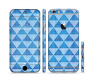 The Vintage Blue Striped Triangular Pattern V4 Sectioned Skin Series for the Apple iPhone 6/6s