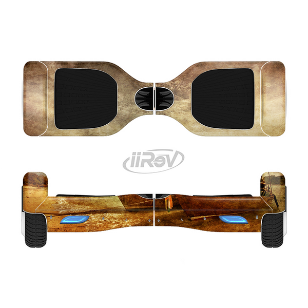 The Vintage Boats Beach Scene Full-Body Skin Set for the Smart Drifting SuperCharged iiRov HoverBoard